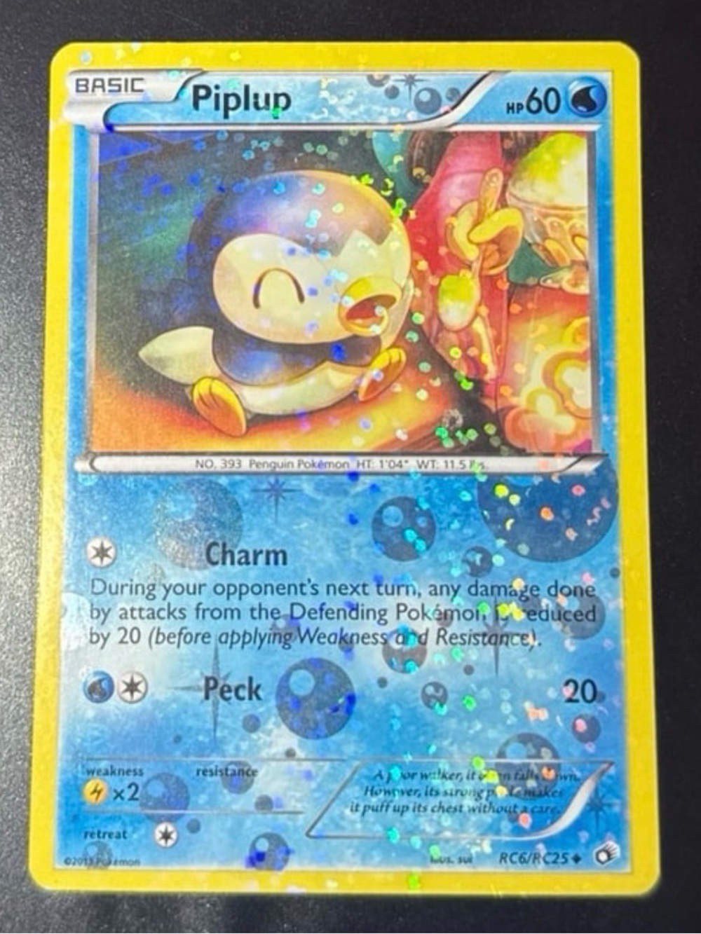 Piplup Rc6/RC25 Rare Legendary Treasure Radiant Collection Set Art reverse Holo